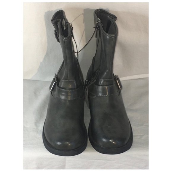 NEW Grey Zip-up Boots - Picture 1 of 5